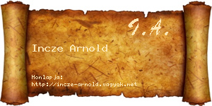 Incze Arnold névjegykártya